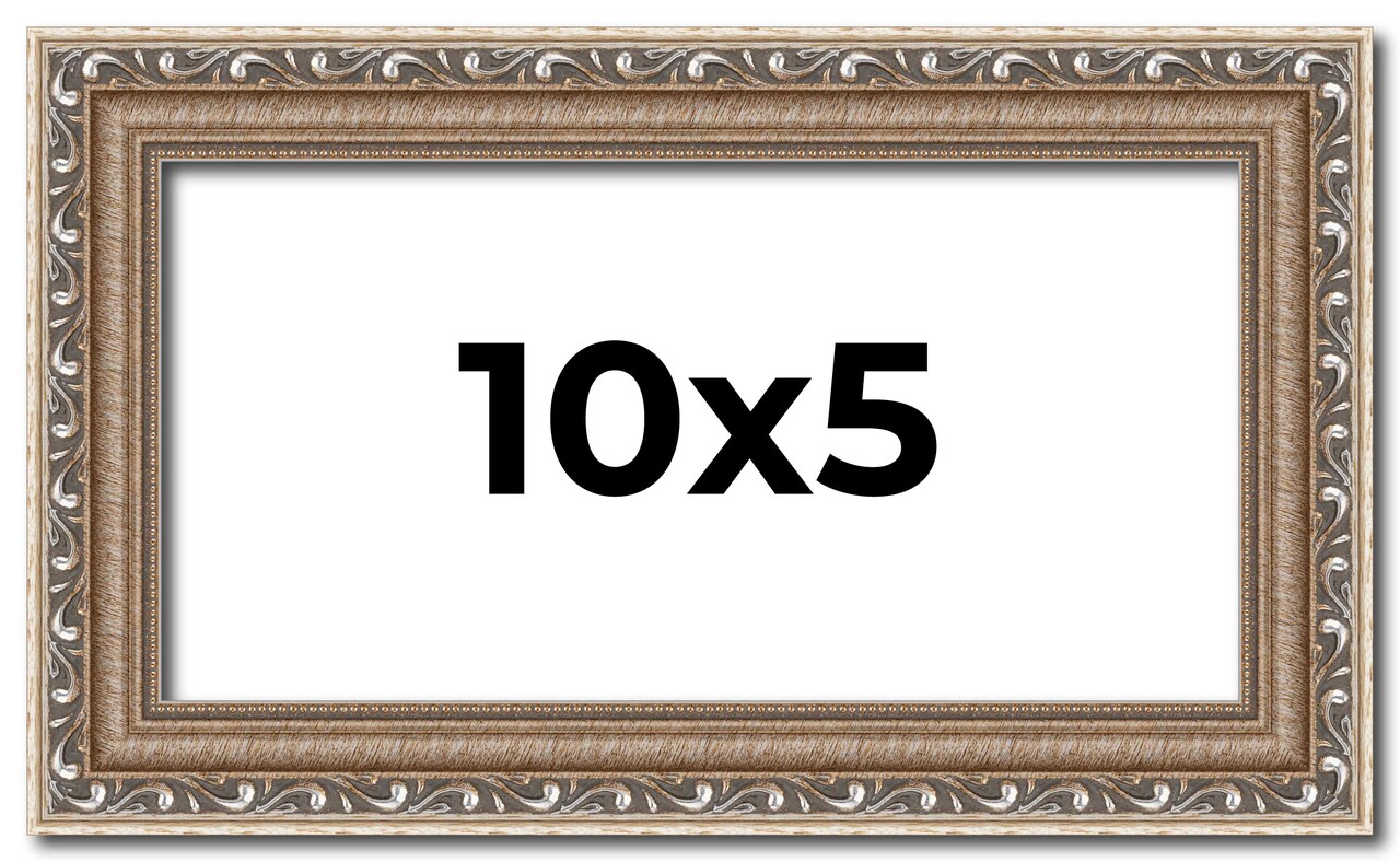 Panoramic Deco Silver Picture Frame - UV Acrylic, Foam Board Backing, Hanging Hardware